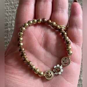 BaubleBar Y2K Flower Smiley Face Stretchy Beaded Bracelet
